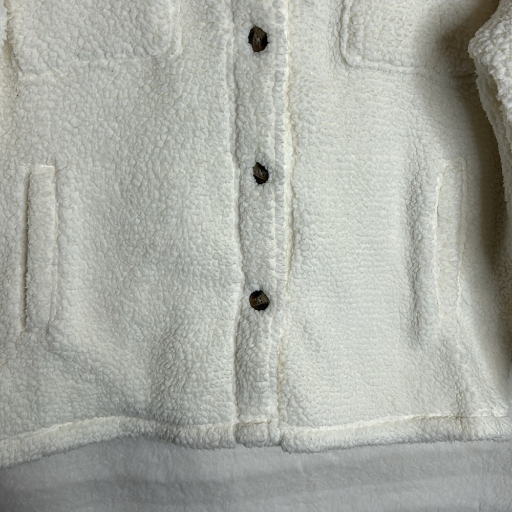 Aerie Dream Sherpa Jacket Oversized Fall Winter Cozy Button Down - Size Large - Picture 3 of 13